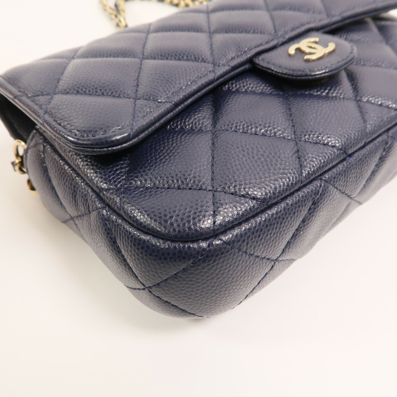 CHANEL 牛皮皮革Phone Bag鏈帶肩背袋-11