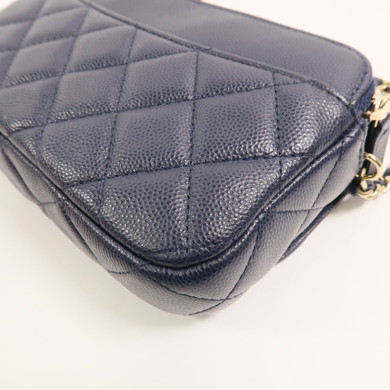 CHANEL 牛皮皮革Phone Bag鏈帶肩背袋-12