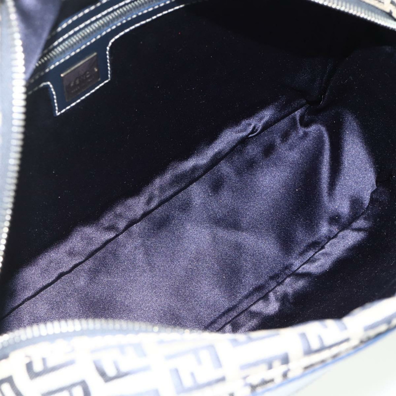 【日本直送】FENDI Zucchino帆布單肩包 海軍藍 銀色 正品 ki6624V-10