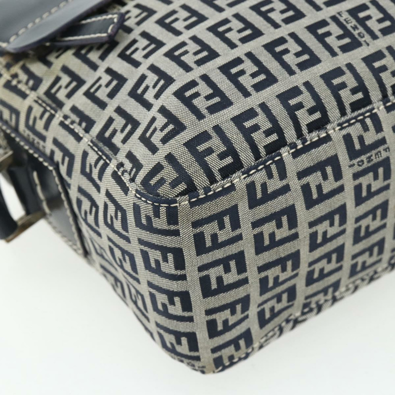 【日本直送】FENDI Zucchino帆布單肩包 海軍藍 銀色 正品 ki6624V-14
