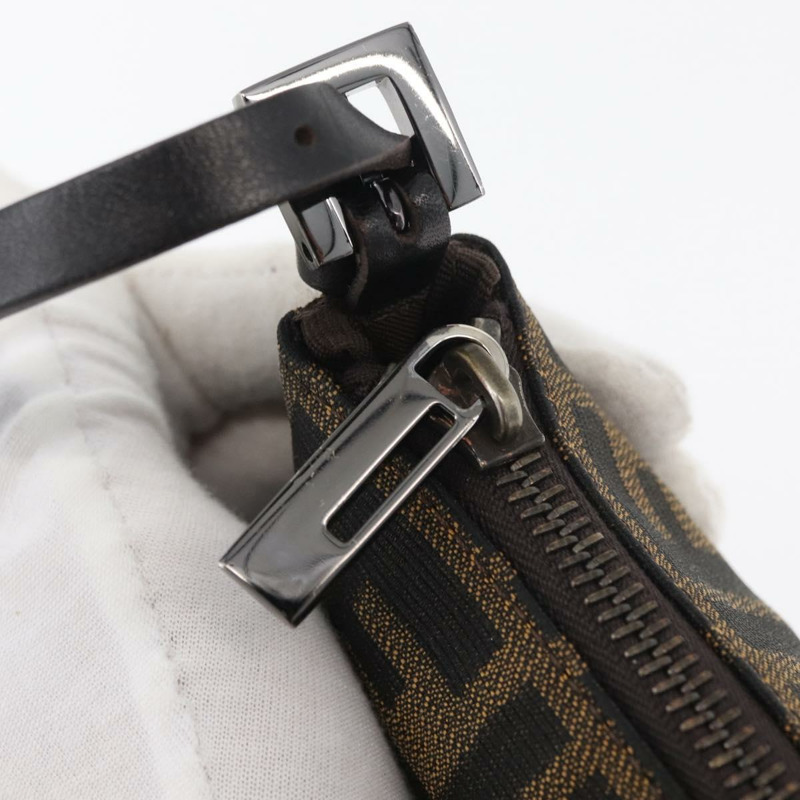 【日本直送】FENDI Zucca 帆布配件包 棕色/黑色 正品 mr2395A-9