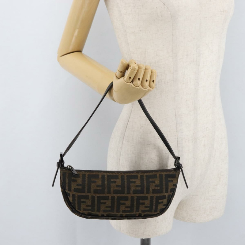 【日本直送】FENDI Zucca 帆布配件包 棕色/黑色 正品 mr2395A-19