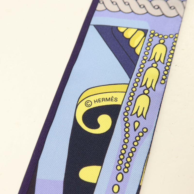 HERMES 絲質Twilly絲巾-5