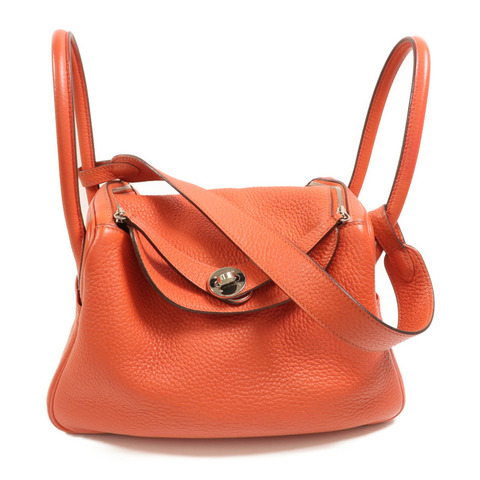 HERMES Clemence皮革Lindy 26肩背袋Rouge Pivoine
