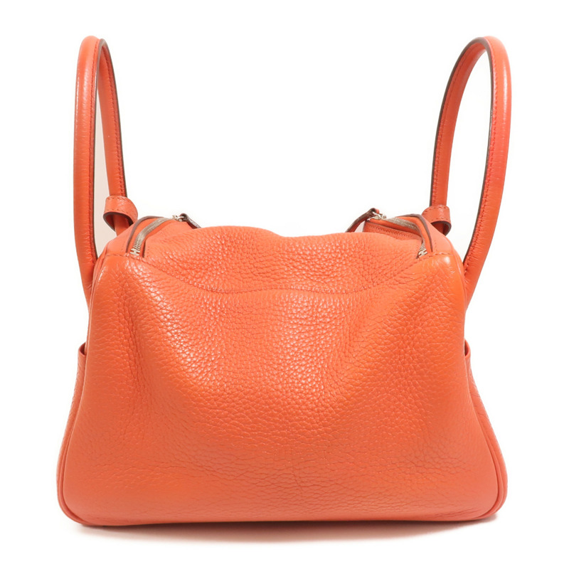 HERMES Clemence皮革Lindy 26肩背袋Rouge Pivoine-1