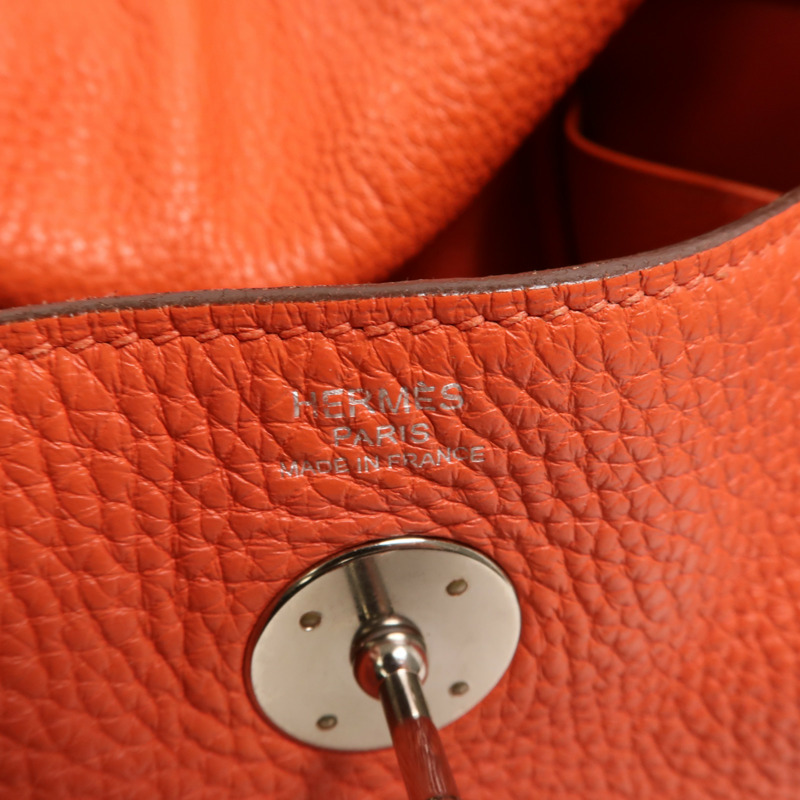 HERMES Clemence皮革Lindy 26肩背袋Rouge Pivoine-5