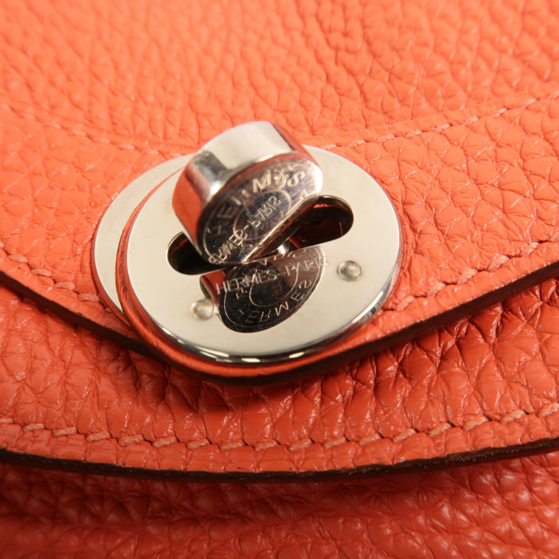 HERMES Clemence皮革Lindy 26肩背袋Rouge Pivoine-8