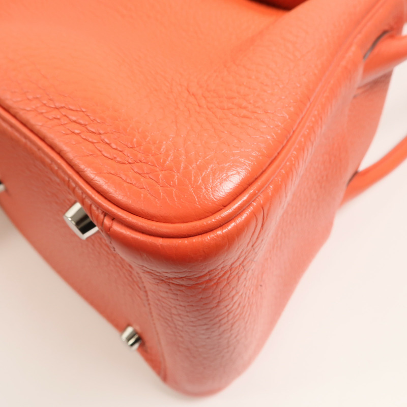 HERMES Clemence皮革Lindy 26肩背袋Rouge Pivoine-10