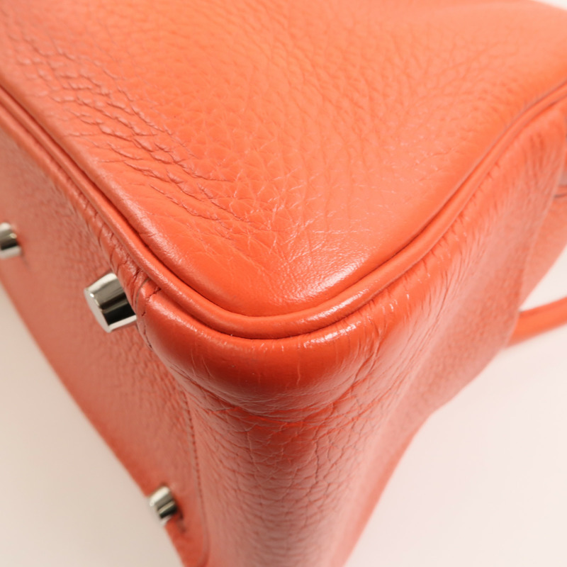 HERMES Clemence皮革Lindy 26肩背袋Rouge Pivoine-12