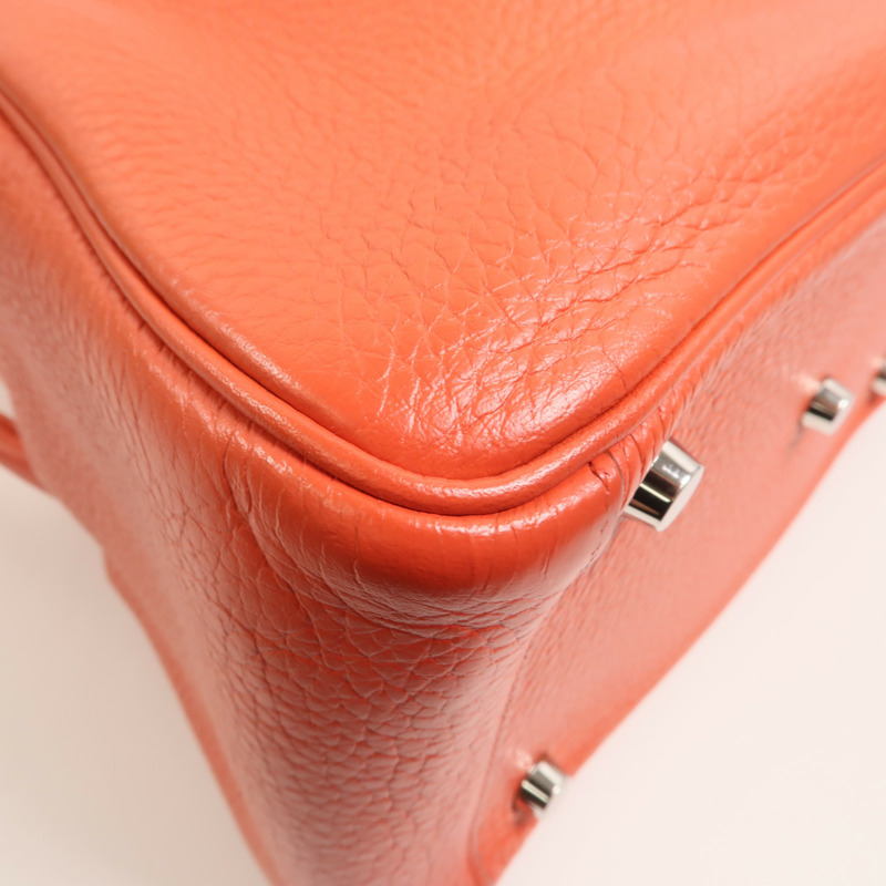 HERMES Clemence皮革Lindy 26肩背袋Rouge Pivoine-13