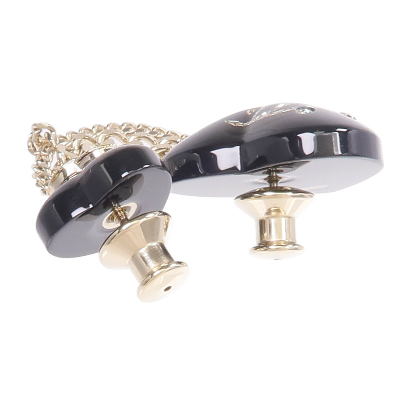 CHANEL 金屬/樹脂Black Heart CC Chain Brooch胸針-8