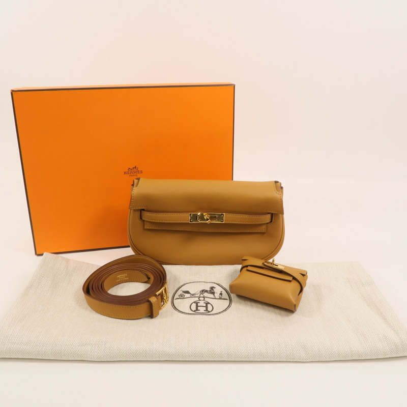 HERMES Swift皮革Kelly Moove肩背袋Sesame-11