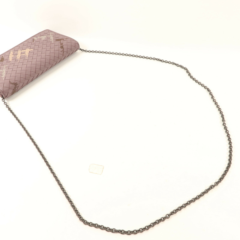 BOTTEGA VENETA 羊皮皮革Wallet On Chain鏈帶肩背袋-8