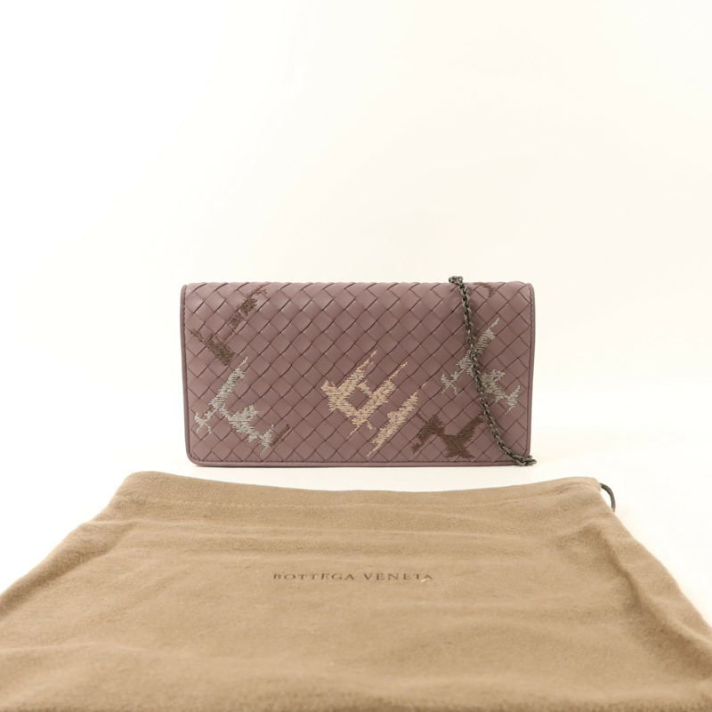 BOTTEGA VENETA 羊皮皮革Wallet On Chain鏈帶肩背袋-9