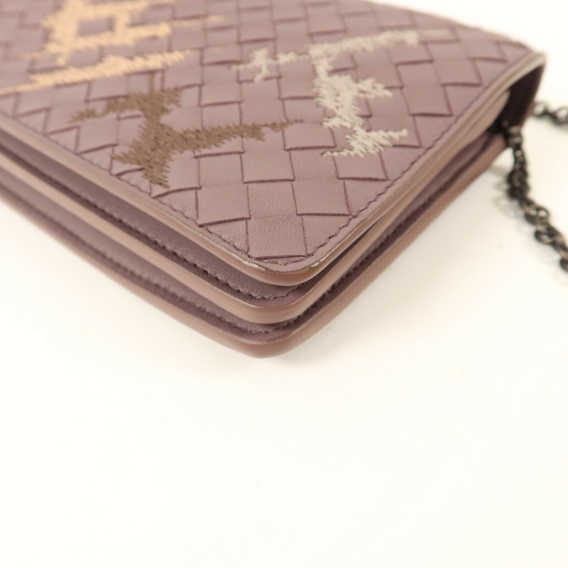 BOTTEGA VENETA 羊皮皮革Wallet On Chain鏈帶肩背袋-11