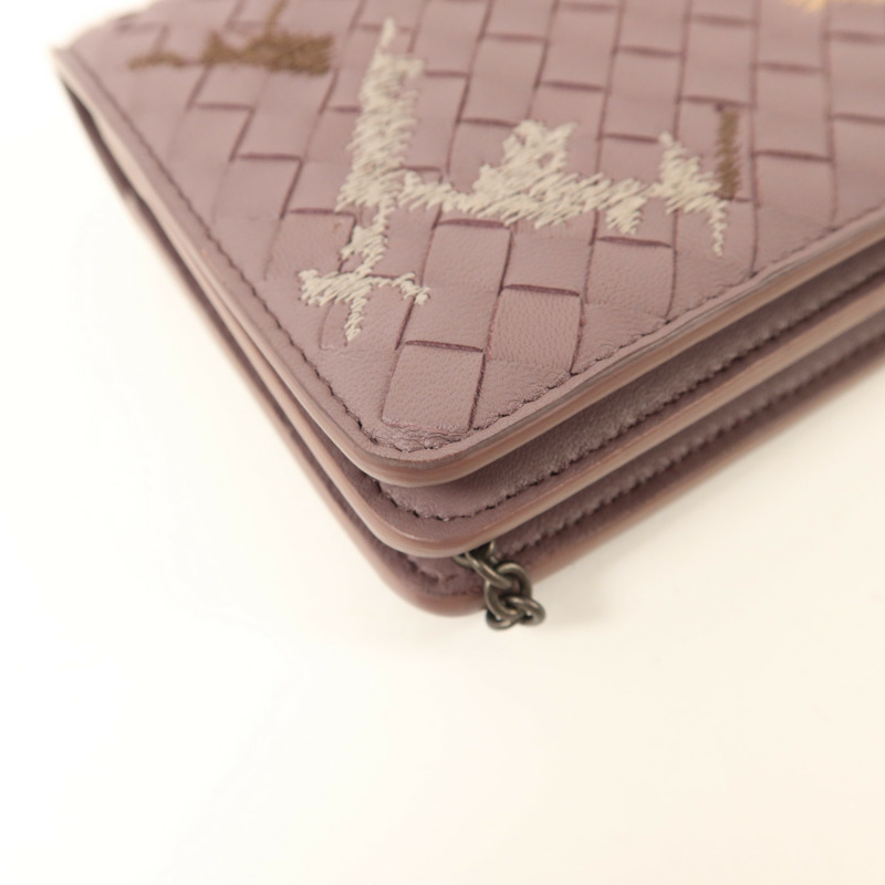 BOTTEGA VENETA 羊皮皮革Wallet On Chain鏈帶肩背袋-12