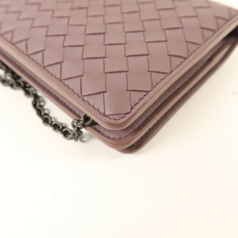 BOTTEGA VENETA 羊皮皮革Wallet On Chain鏈帶肩背袋-13