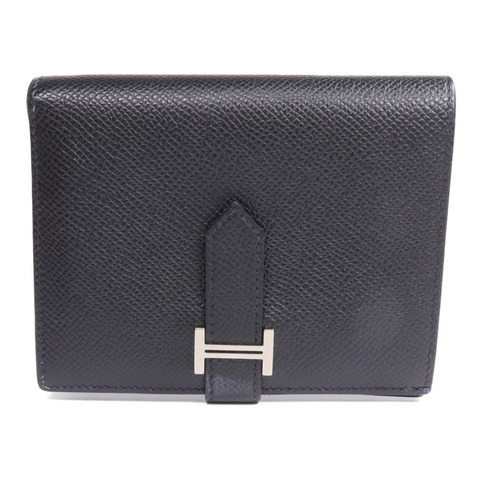 HERMES Epsom皮革Bearn Compact Wallet錢包Noir