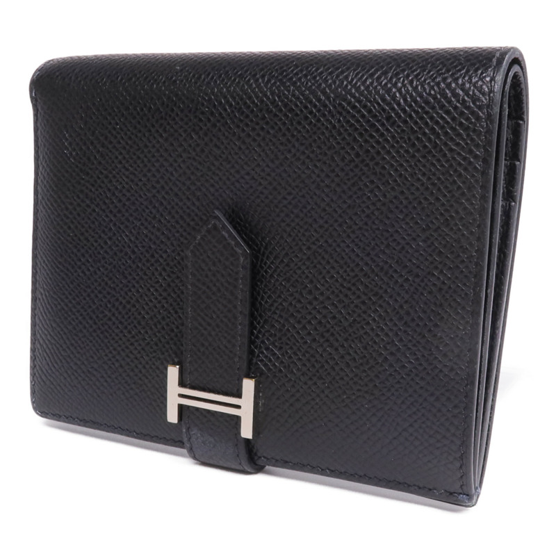 HERMES Epsom皮革Bearn Compact Wallet錢包Noir-1