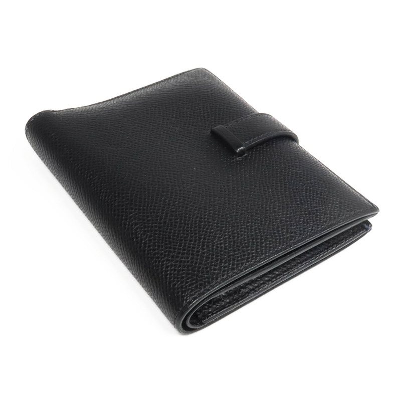 HERMES Epsom皮革Bearn Compact Wallet錢包Noir-4