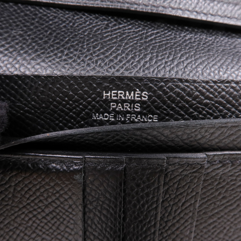 HERMES Epsom皮革Bearn Compact Wallet錢包Noir-8