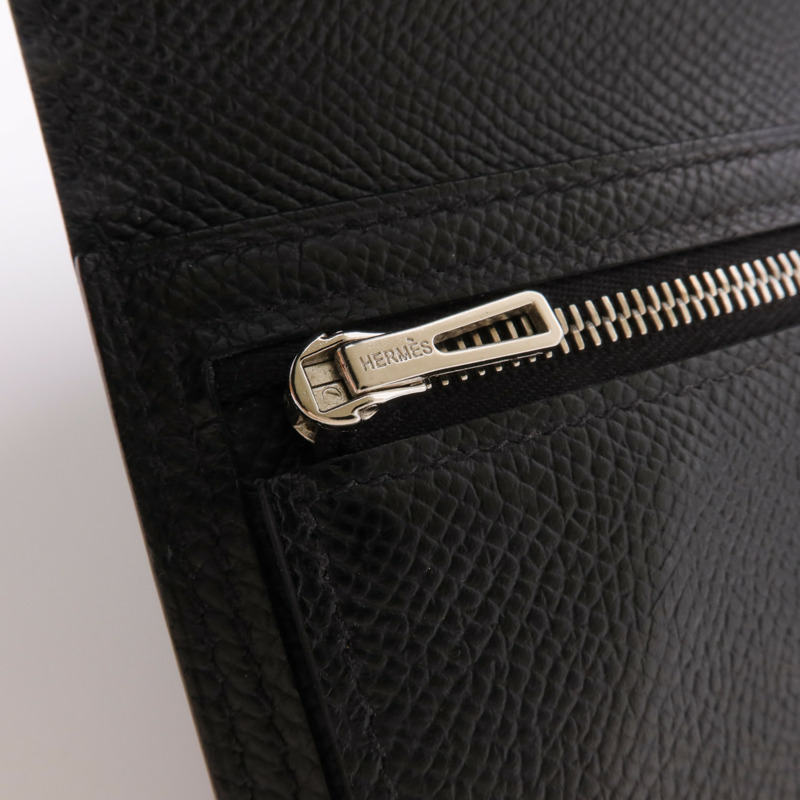 HERMES Epsom皮革Bearn Compact Wallet錢包Noir-10