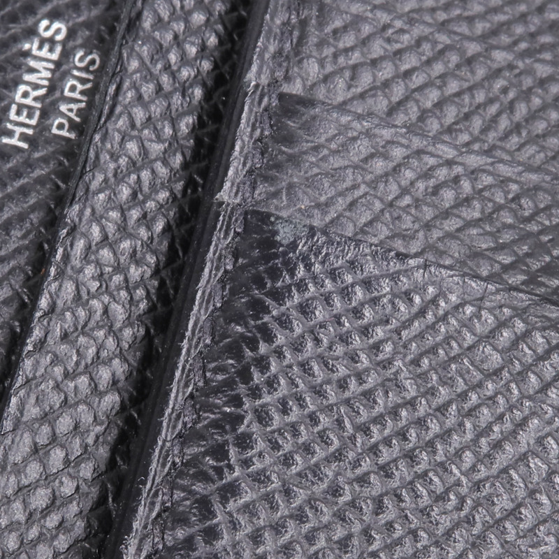 HERMES Epsom皮革Bearn Compact Wallet錢包Noir-12