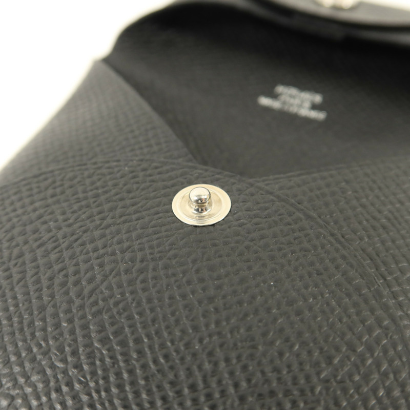 HERMES Epsom皮革Bastia Coin Purse零錢包Noir-8
