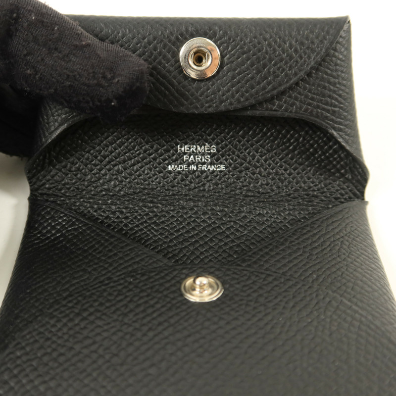 HERMES Epsom皮革Bastia Coin Purse零錢包Noir-9