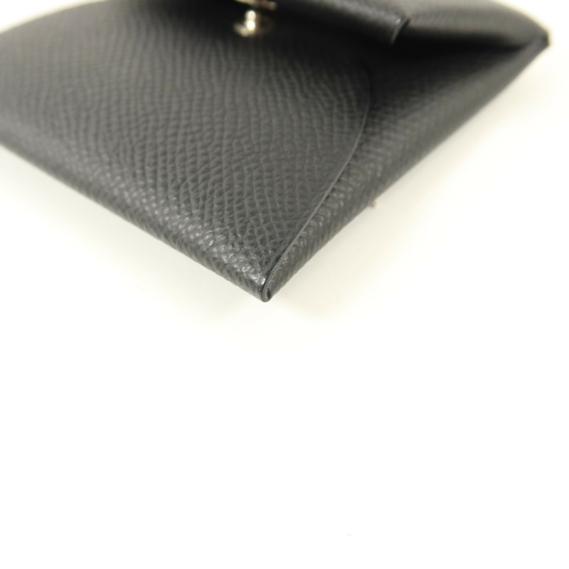 HERMES Epsom皮革Bastia Coin Purse零錢包Noir-10