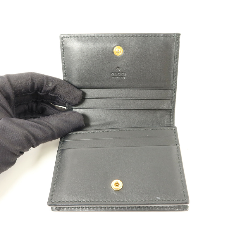 GUCCI 塗層帆布/牛皮皮革GG Supreme Bees Folded Wallet錢包-4