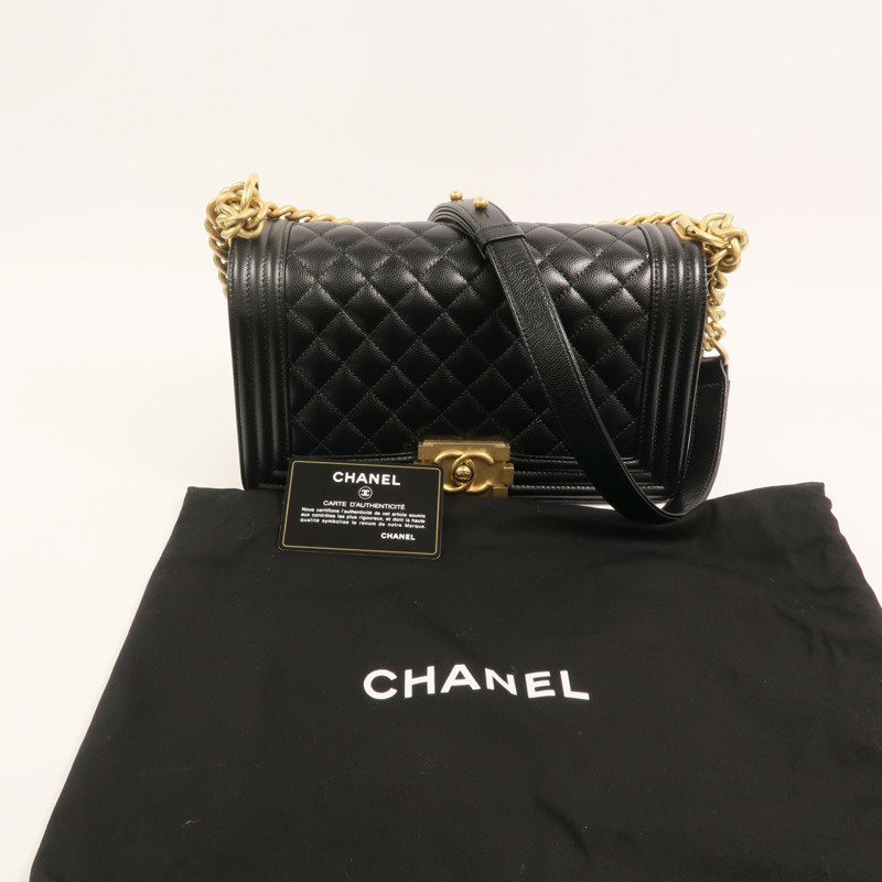 CHANEL 牛皮皮革Boy 25鏈帶肩背袋-10