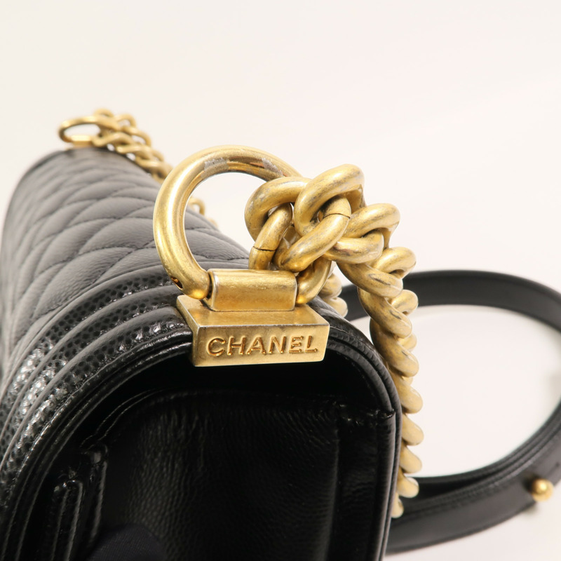 CHANEL 牛皮皮革Boy 25鏈帶肩背袋-11