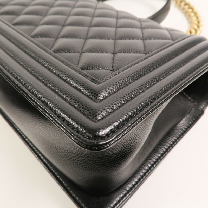 CHANEL 牛皮皮革Boy 25鏈帶肩背袋-14