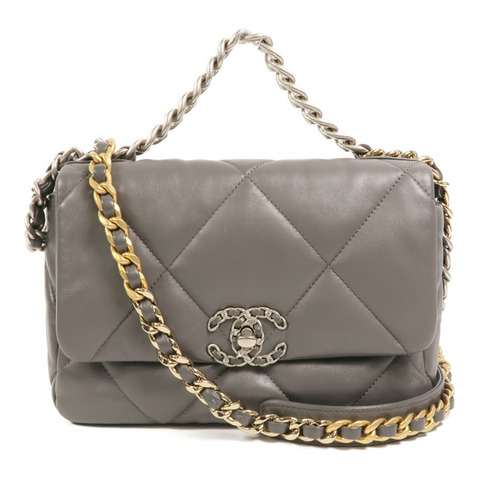 CHANEL 羊皮皮革C19 Small手挽肩背兩用袋