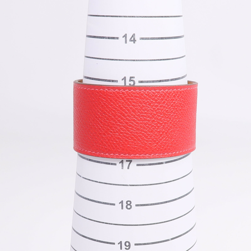 HERMES Epsom皮革Kelly Dog Bracelet手帶Rouge Casaque-10