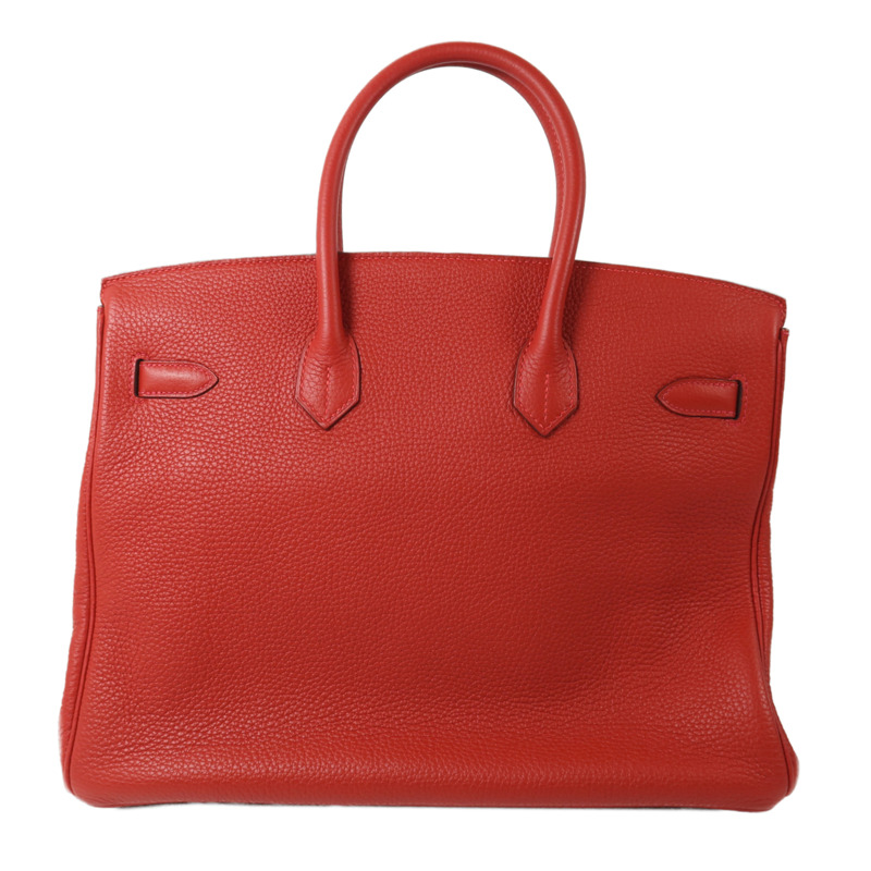 HERMES Clemence皮革Birkin 35手挽袋Rouge Casaque-1