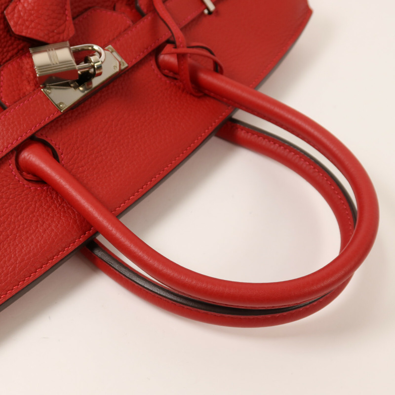 HERMES Clemence皮革Birkin 35手挽袋Rouge Casaque-7