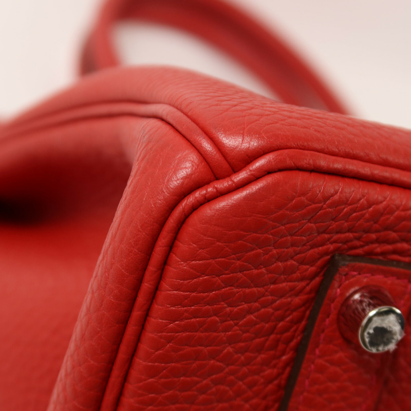 HERMES Clemence皮革Birkin 35手挽袋Rouge Casaque-10