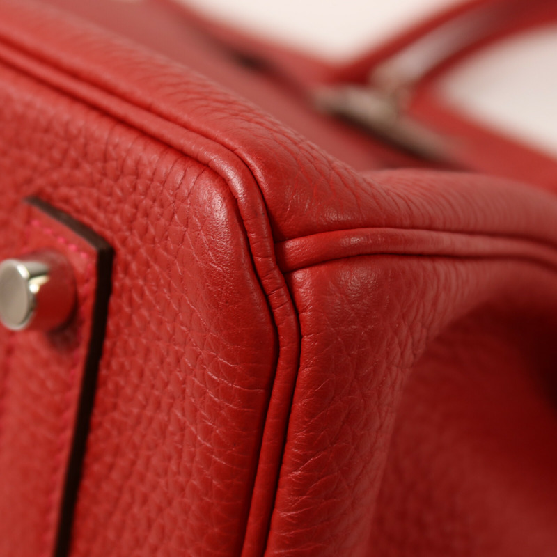 HERMES Clemence皮革Birkin 35手挽袋Rouge Casaque-11