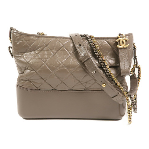 CHANEL 牛皮皮革Gabrielle Medium鏈帶肩背袋