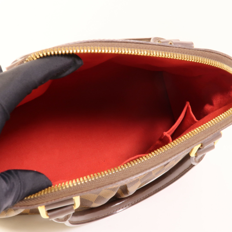 LOUIS VUITTON Damier Trevi金扣手挽肩背兩用袋棕色-4