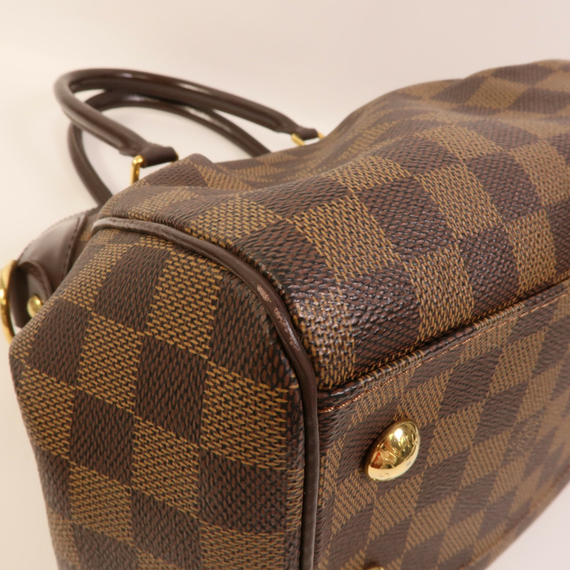 LOUIS VUITTON Damier Trevi金扣手挽肩背兩用袋棕色-11