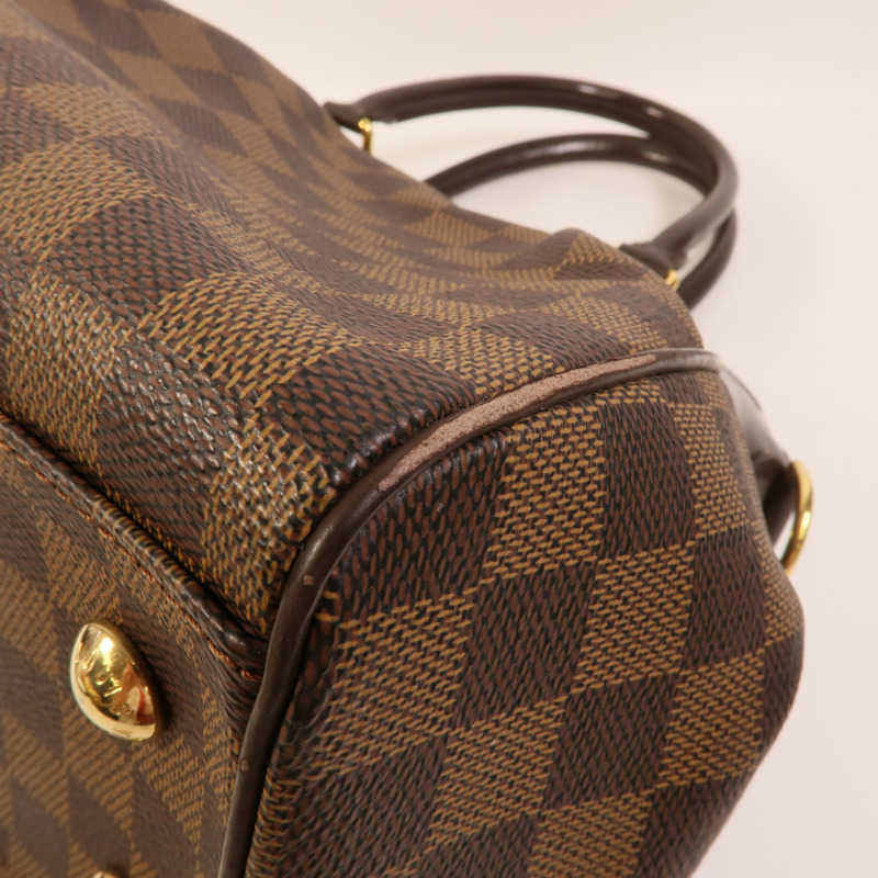 LOUIS VUITTON Damier Trevi金扣手挽肩背兩用袋棕色-12