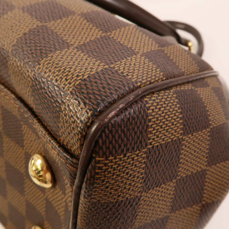 LOUIS VUITTON Damier Trevi金扣手挽肩背兩用袋棕色-13