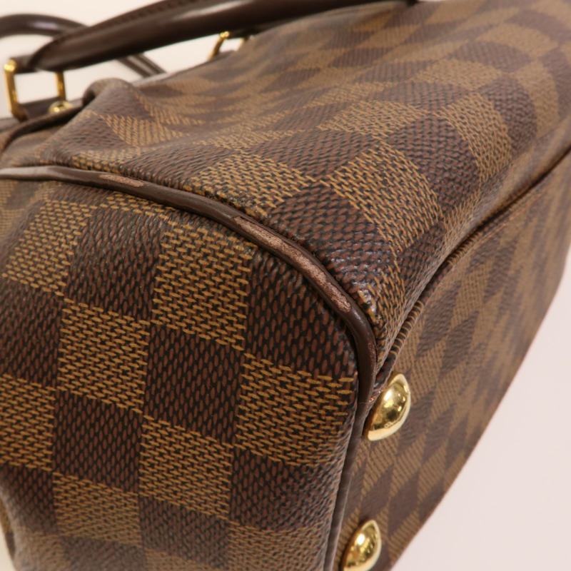 LOUIS VUITTON Damier Trevi金扣手挽肩背兩用袋棕色-14