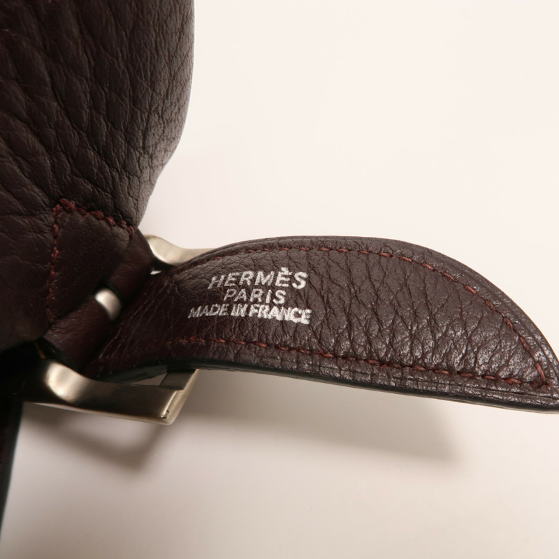 HERMES Clemence皮革Massai Cut 40肩背袋Havanne-8