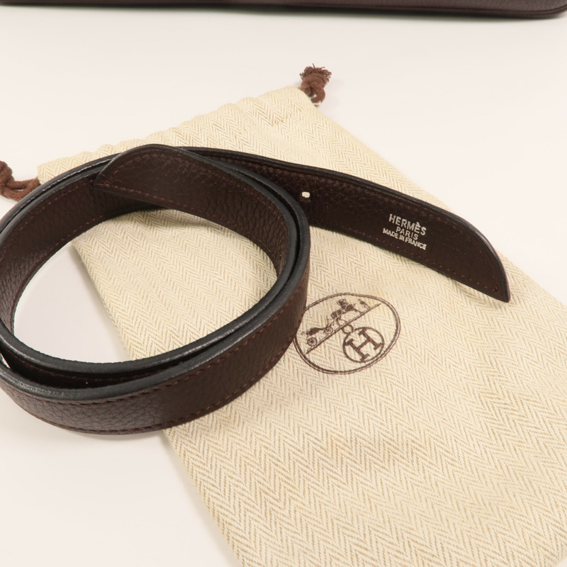 HERMES Clemence皮革Massai Cut 40肩背袋Havanne-13