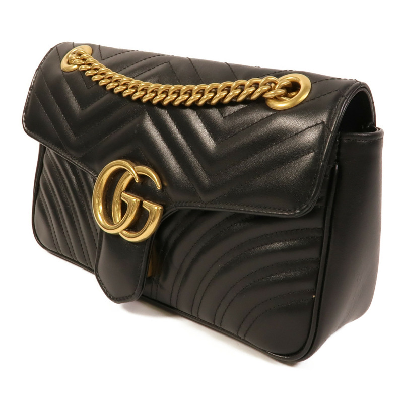 GUCCI 皮革GG Marmont鏈帶肩背袋-2