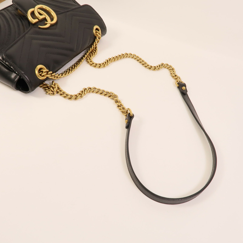 GUCCI 皮革GG Marmont鏈帶肩背袋-4